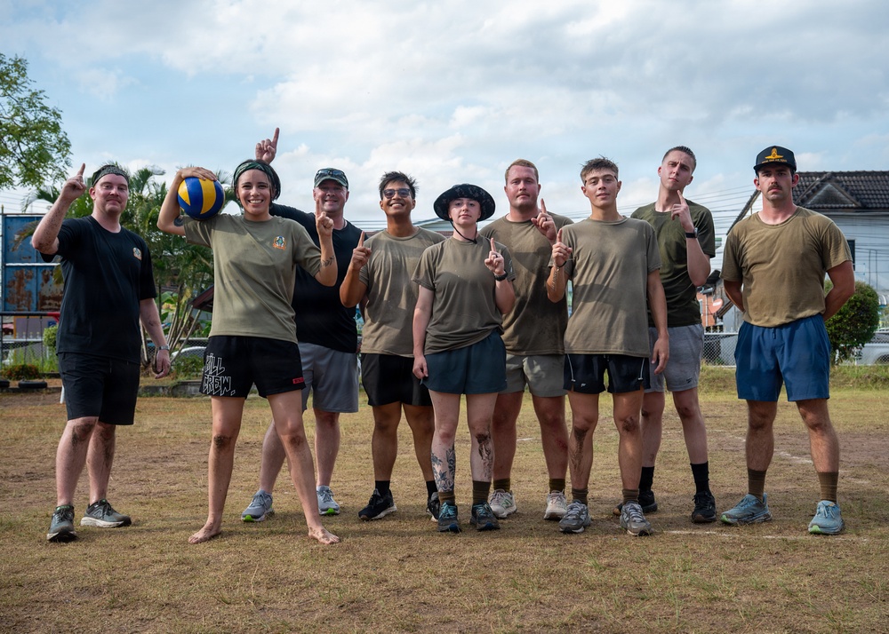 U.S. Military members participate in sports day during Exercise Cobra Gold 2026