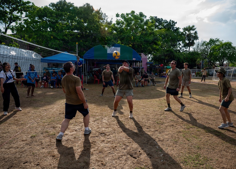 U.S. Military members participate in sports day during Exercise Cobra Gold 2026