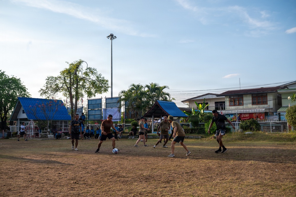 U.S. Military members participate in sports day during Exercise Cobra Gold 2026