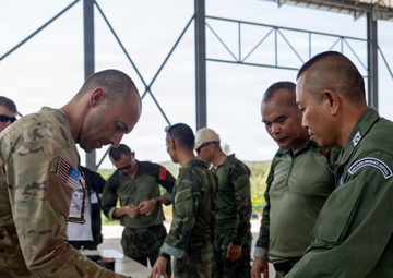 U.S. Navy and Royal Thai Navy EOD technicians build FMR charges during Cobra Gold 2026