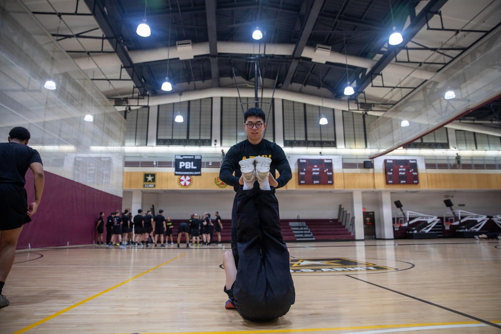 HHC Soldiers conduct CPT physical training at Camp Humphreys