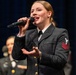 Musician 1st Class Kathryn Dobbins performs at the Patriots Theatre at Trenton War Memorial during the US Navy Bands Sea Chanters National Tour