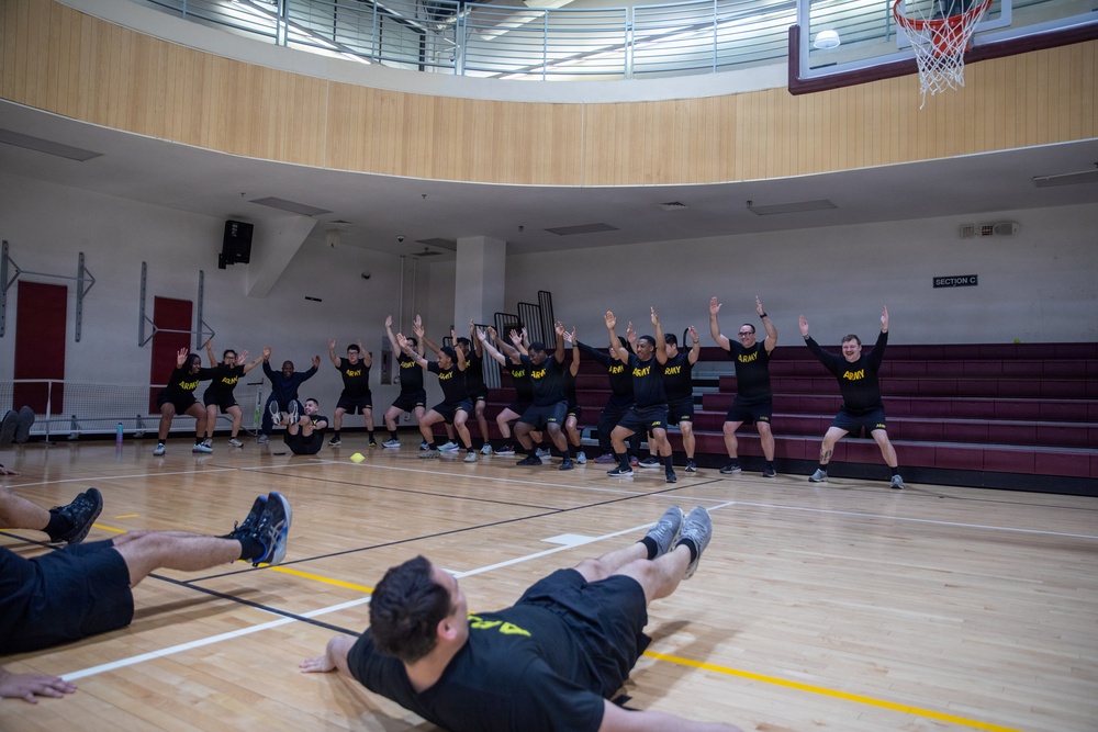 HHC Soldiers conduct CPT physical training at Camp Humphreys