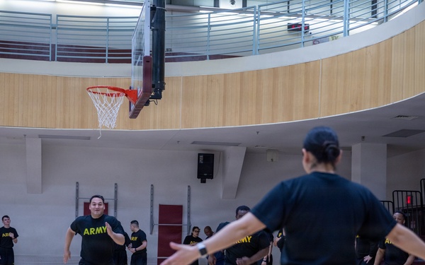 HHC Soldiers conduct CPT physical training at Camp Humphreys