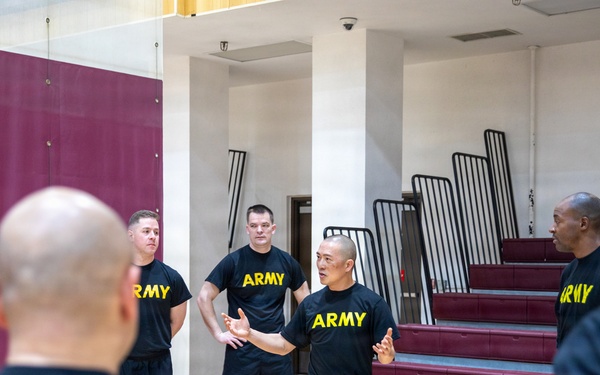 HHC Soldiers conduct CPT physical training at Camp Humphreys