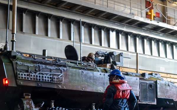 11th MEU Marines, Sailors Conduct Well-Deck Operations Aboard USS Comstock