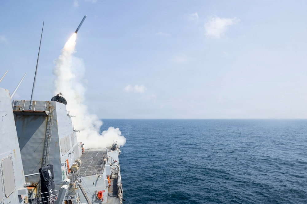 USS Delbert D. Black (DDG 119) Fires a Tomahawk Land Attack Missile