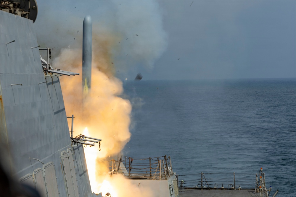 USS Delbert D. Black (DDG 119) Fires a Tomahawk Land Attack Missile