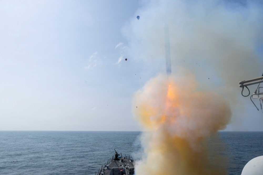 USS Delbert D. Black (DDG 119) Fires a Tomahawk Land Attack Missile