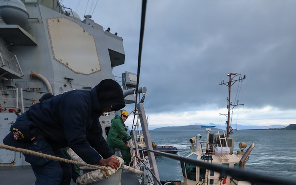 USS Paul Ignatius (DDG 117) transits through the waterways of His Majesty’s Naval Base Clyde, Scotland