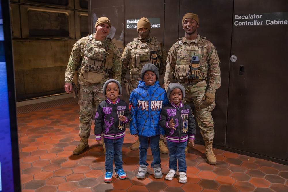 Mississippi National Guard Soldiers patrol in the Washington Metro