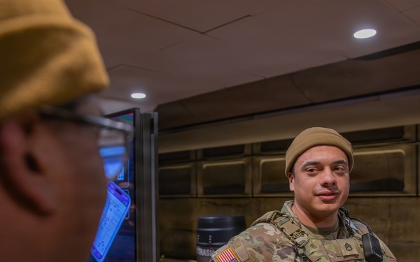 Mississippi National Guard Soldiers patrol in the Washington Metro