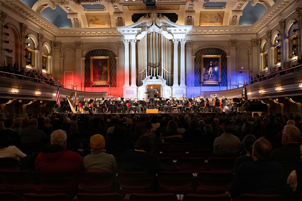 Navy Band performs in Worcester, Massachusetts