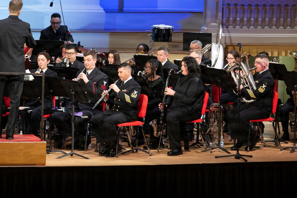 Navy Band performs in Worcester, Massachusetts