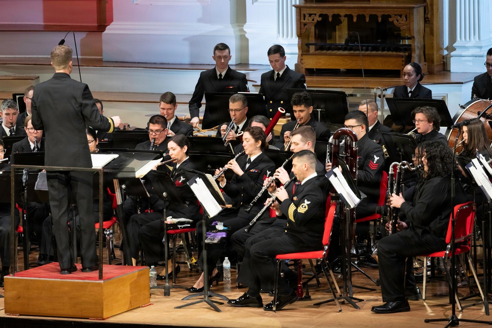 Navy Band performs in Worcester, Massachusetts