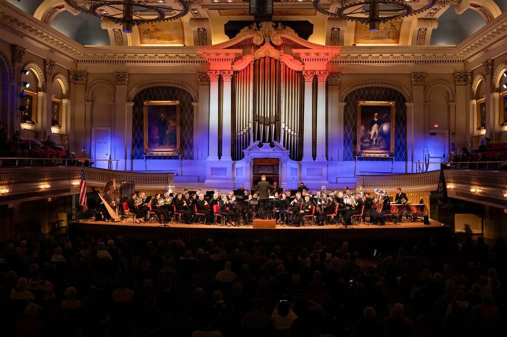 Navy Band performs in Worcester, Massachusetts