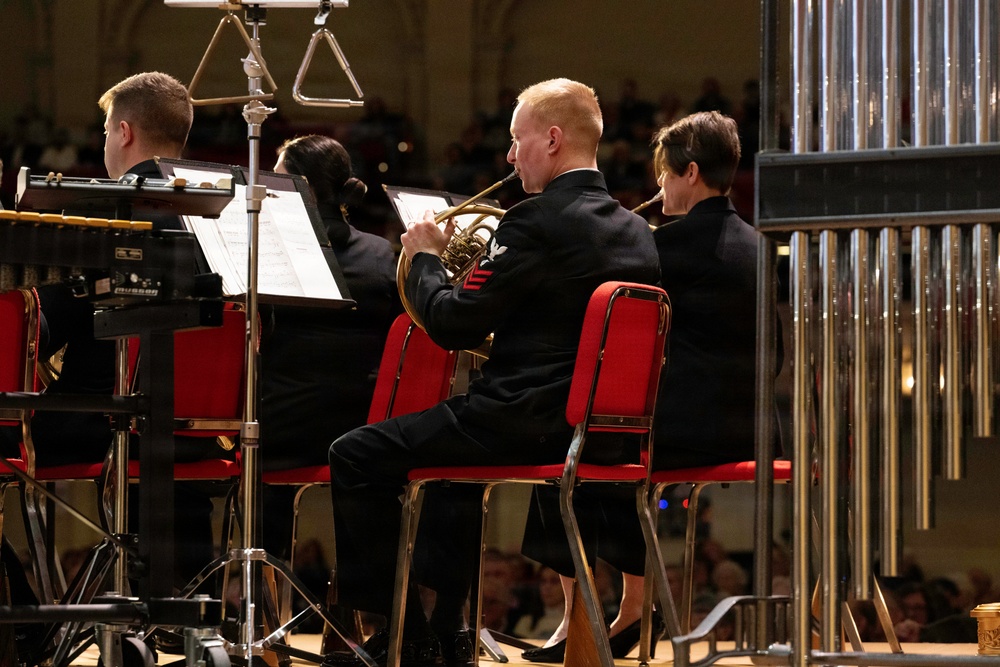 Navy Band performs in Worcester, Massachusetts