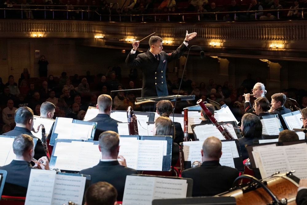 Navy Band performs in Worcester, Massachusetts