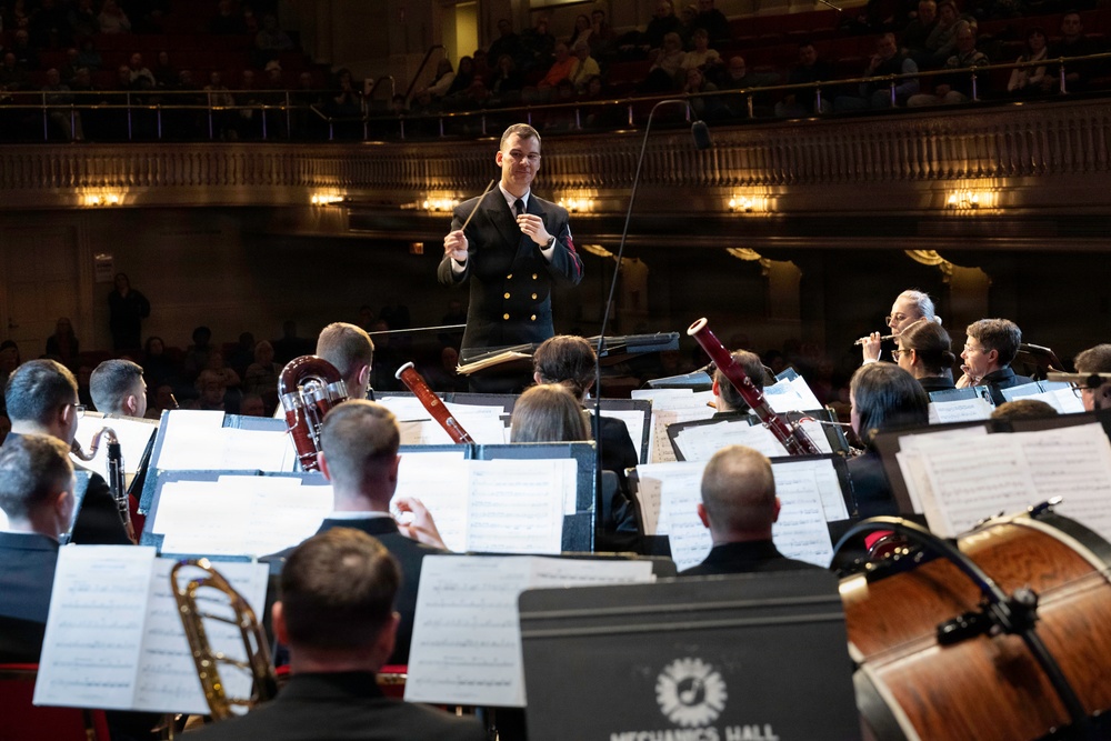 Navy Band performs in Worcester, Massachusetts