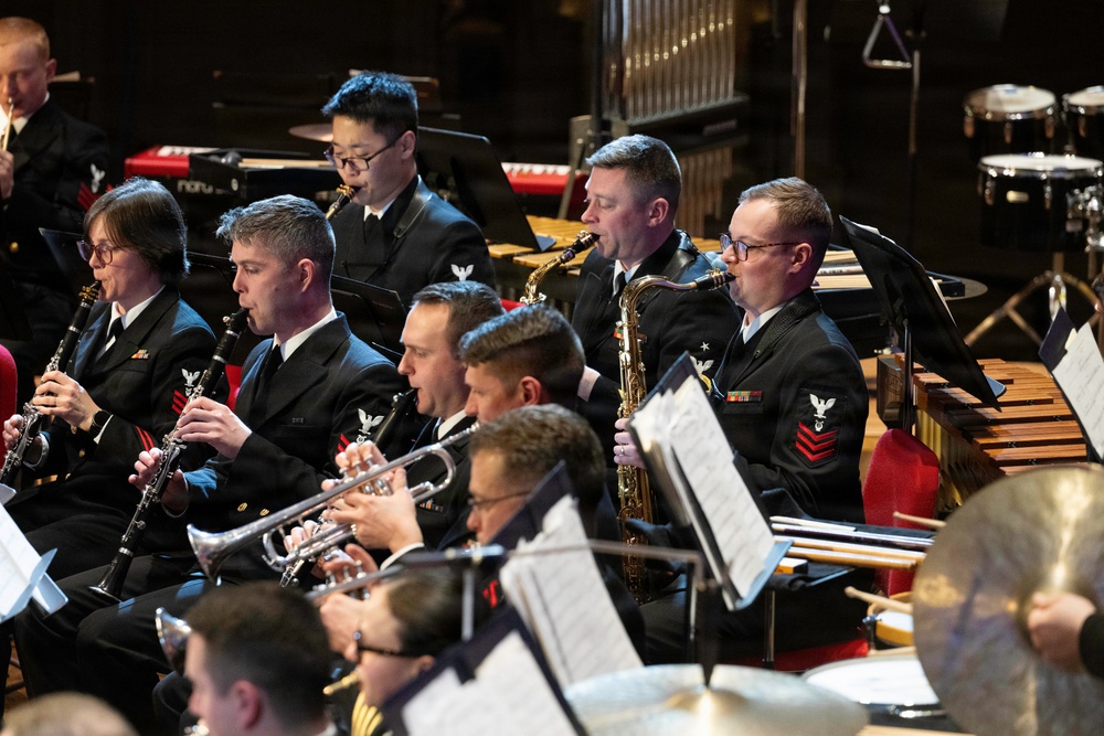 Navy Band performs in Worcester, Massachusetts