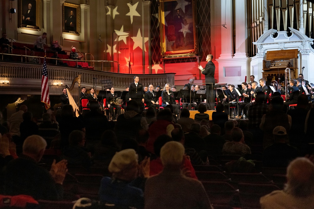 Navy Band performs in Worcester, Massachusetts