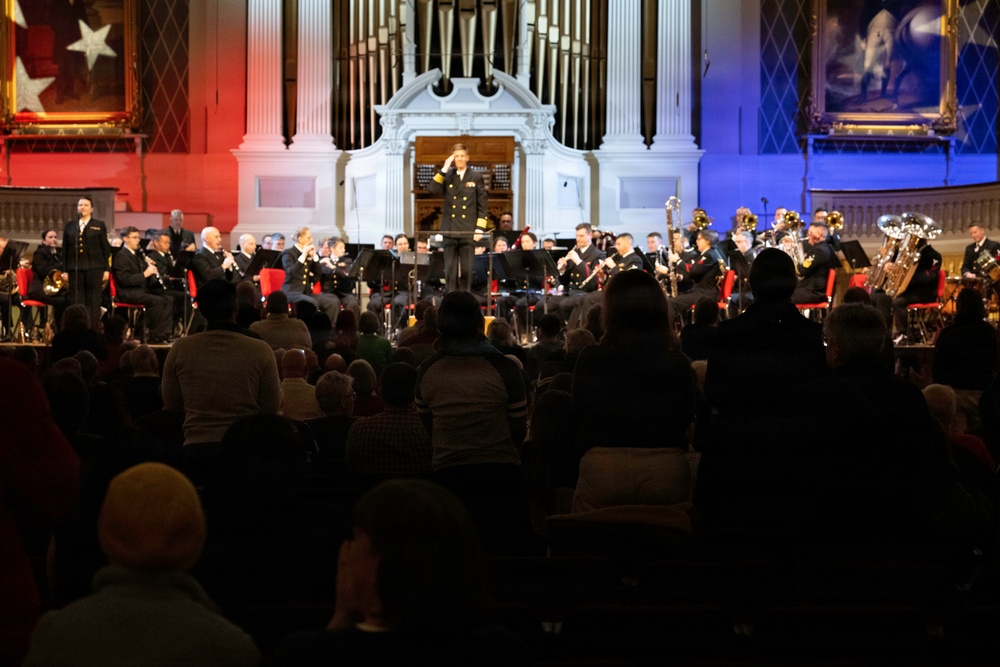 Navy Band performs in Worcester, Massachusetts