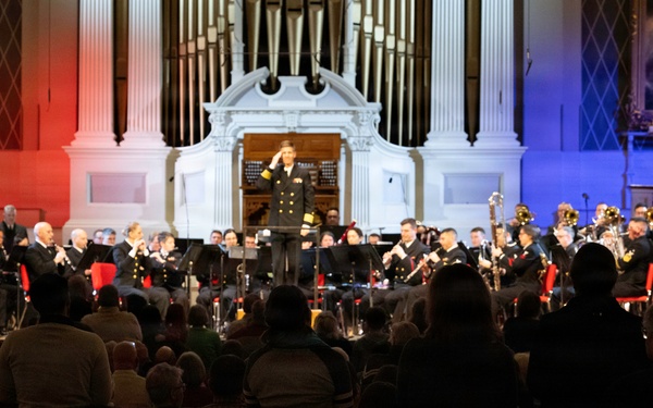 Navy Band performs in Worcester, Massachusetts