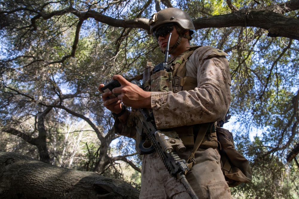 2nd Bn, 1st Marines conduct a foot patrol along the southern border
