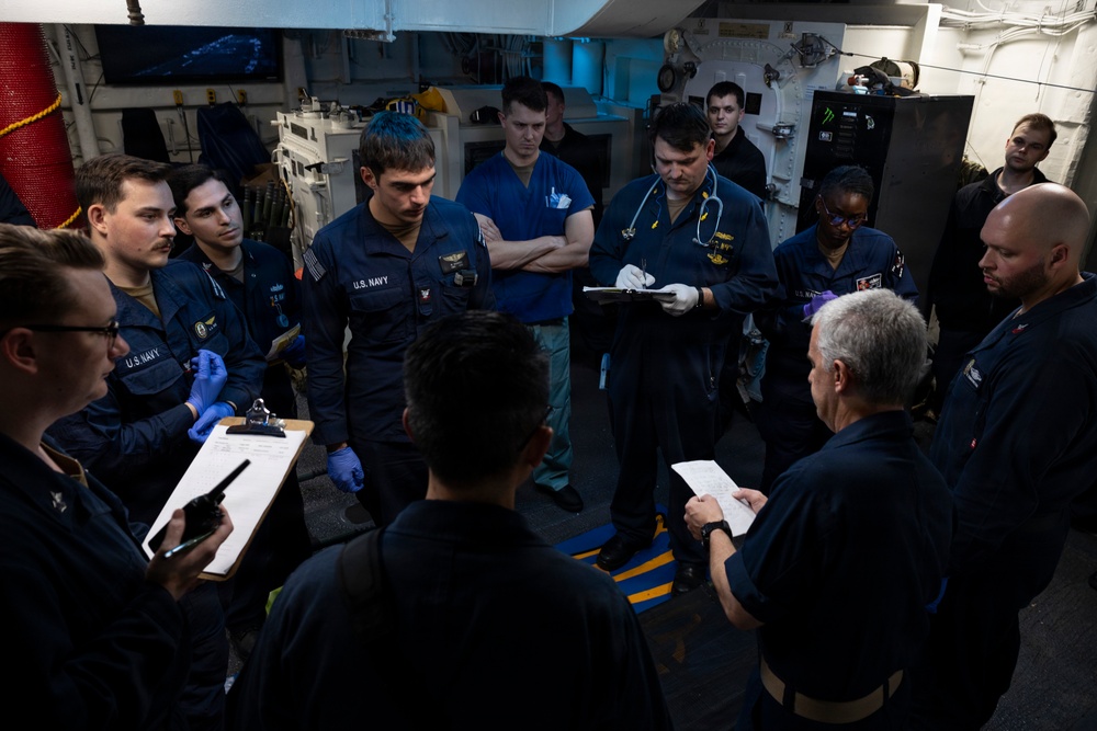 11th MEU Marines, Sailors Conduct Simulated Mass Casualty Exercises Aboard USS Boxer