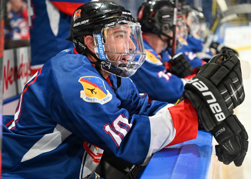 104th Fighter Wing Hockey Team celebrates 50th Anniversary, faces off in fourth “Battle of the Bases” against 103rd Airlift Wing
