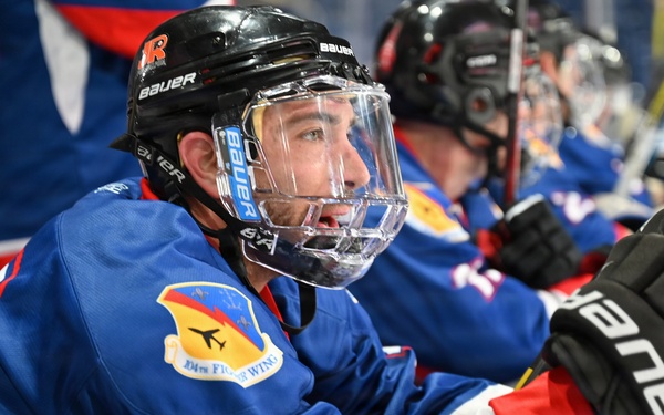 104th Fighter Wing Hockey Team celebrates 50th Anniversary, faces off in fourth “Battle of the Bases” against 103rd Airlift Wing