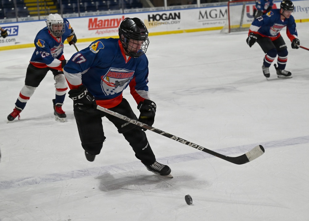 104th Fighter Wing Hockey Team celebrates 50th Anniversary, faces off in fourth “Battle of the Bases” against 103rd Airlift Wing