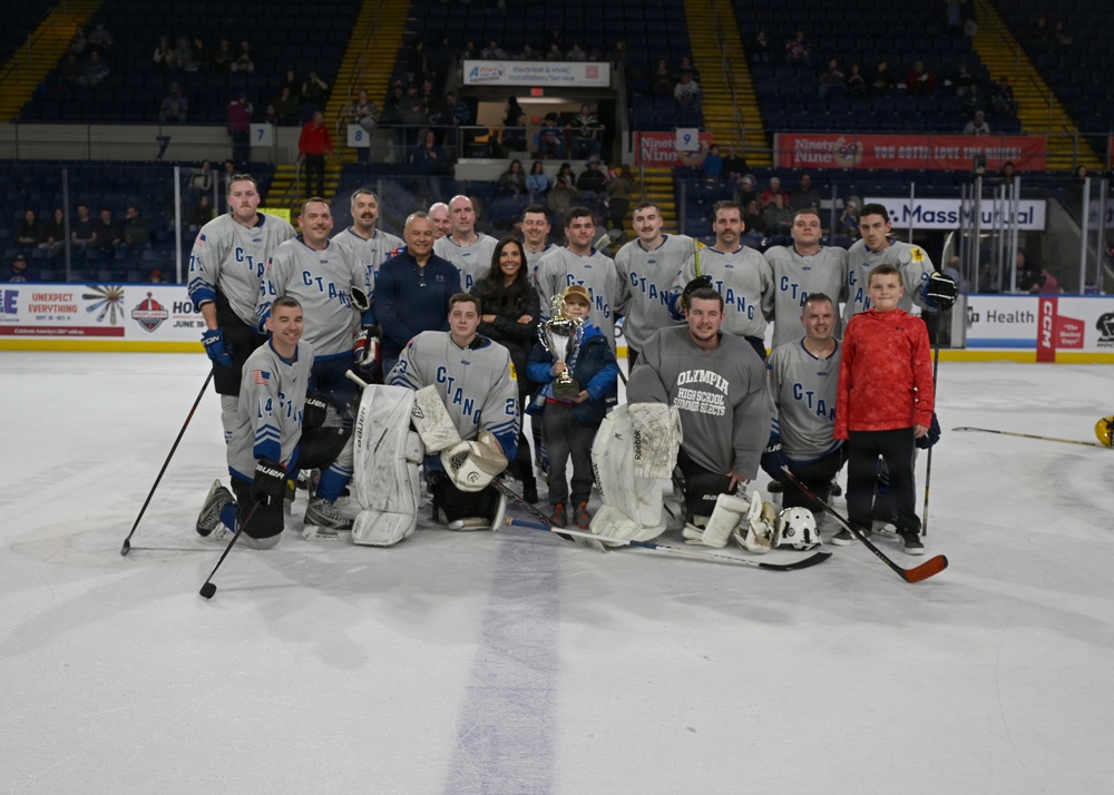 104th Fighter Wing Hockey Team celebrates 50th Anniversary, faces off in fourth “Battle of the Bases” against 103rd Airlift Wing