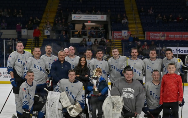 104th Fighter Wing Hockey Team celebrates 50th Anniversary, faces off in fourth “Battle of the Bases” against 103rd Airlift Wing