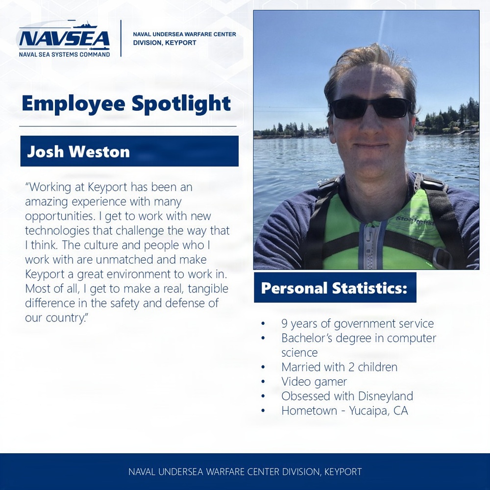 NUWC Division, Keyport Employee Spotlight: Josh Weston