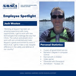 NUWC Division, Keyport Employee Spotlight: Josh Weston
