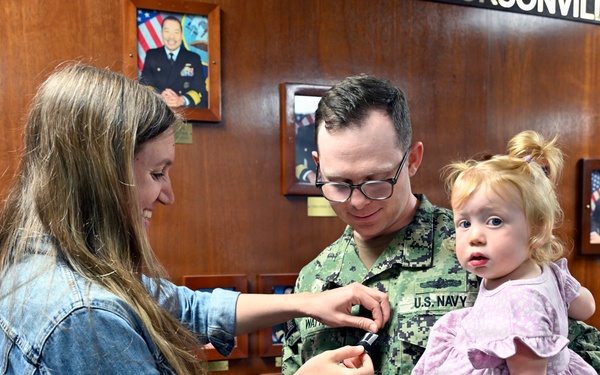 Lt. j.g. Watts promotes to lieutenant