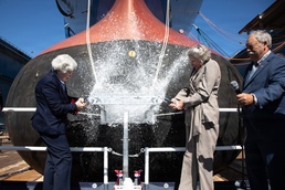 Christening ceremony of the future USS Louis H. Wilson, Jr. (DDG 126)