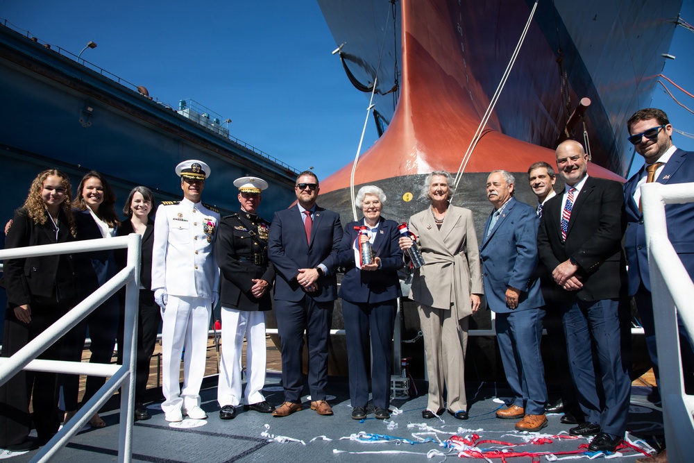 Christening ceremony of the future USS Louis H. Wilson, Jr. (DDG 126)