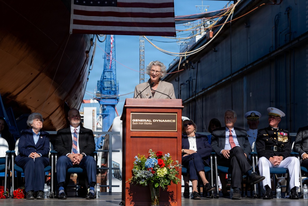 Christening ceremony of the future USS Louis H. Wilson, Jr. (DDG 126)