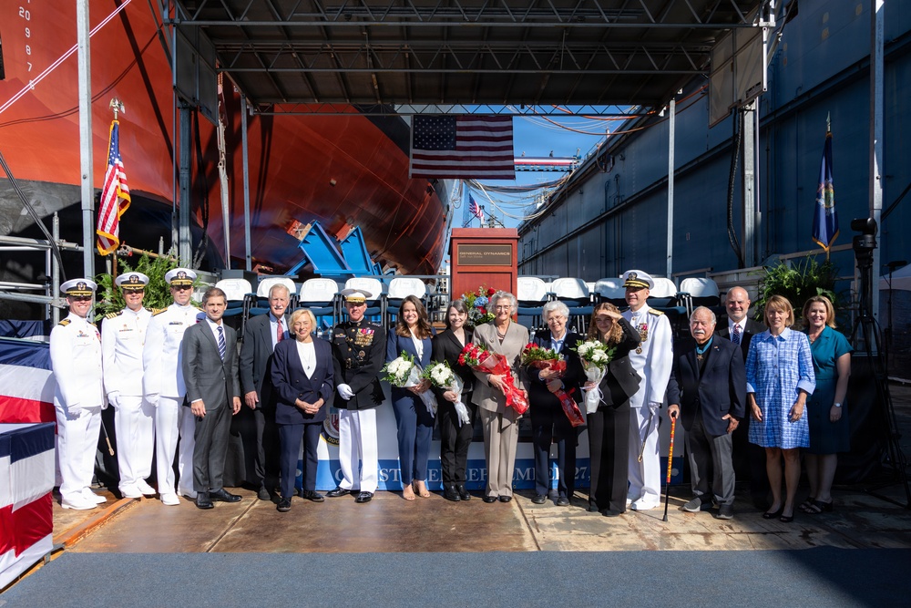 Christening ceremony of the future USS Louis H. Wilson, Jr. (DDG 126)
