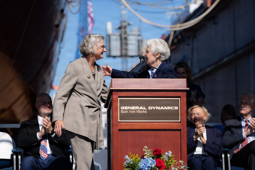 Christening ceremony of the future USS Louis H. Wilson, Jr. (DDG 126)