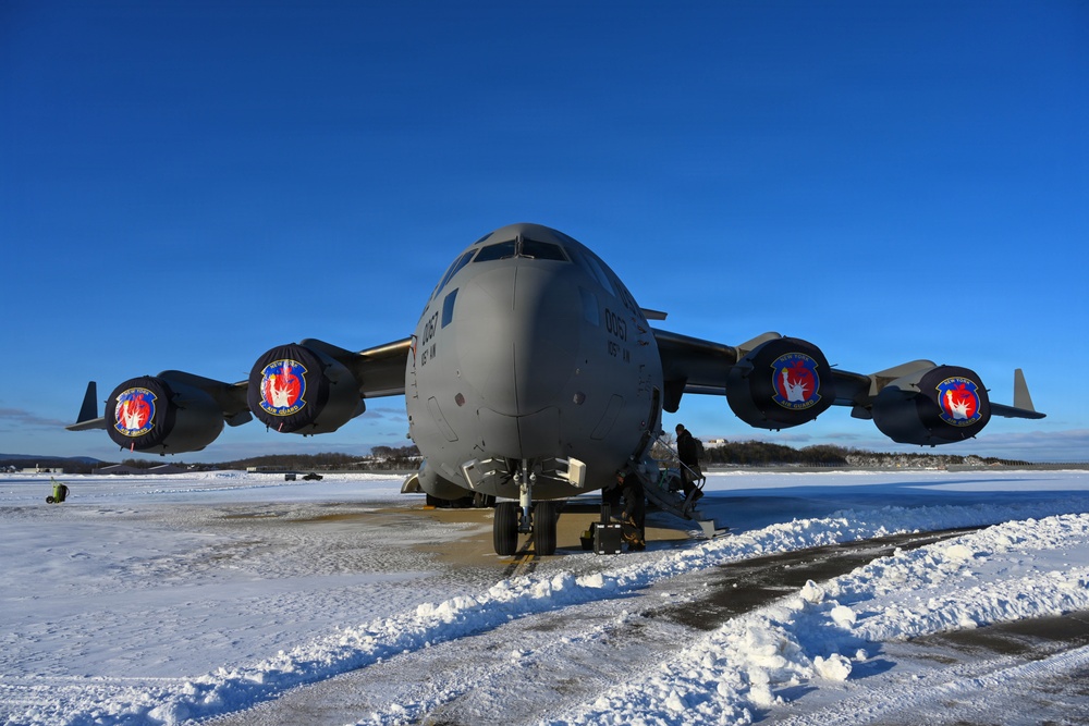 A snowy 105th flightline