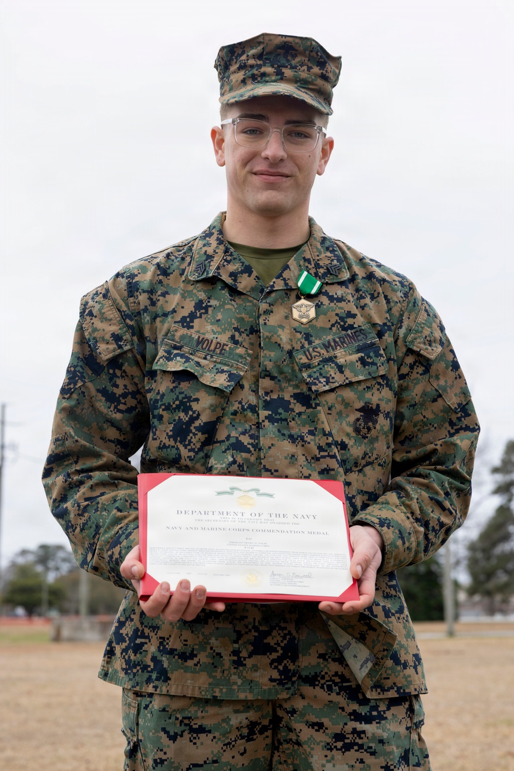 Sgt. Henry Volpe is Awarded a Navy and Marine Corps Commendation Medal