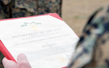 Sgt. Henry Volpe is Awarded a Navy and Marine Corps Commendation Medal