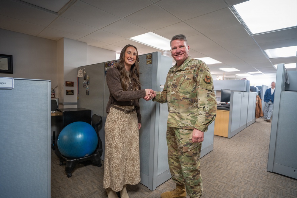 Brig. Gen. Lance R. French, Deputy Assistant Secretary for Contracting visits 90th Contracting