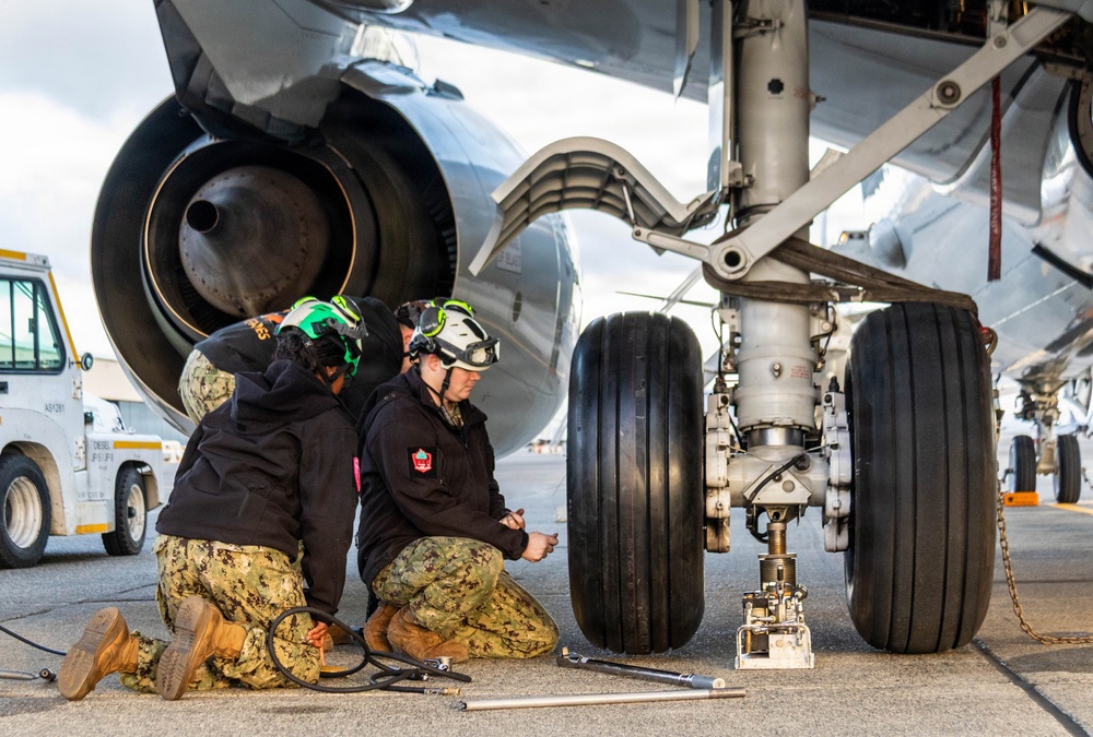 Patrol Squadron (VP) 1 Sailors Conduct Maintenance on P-8A