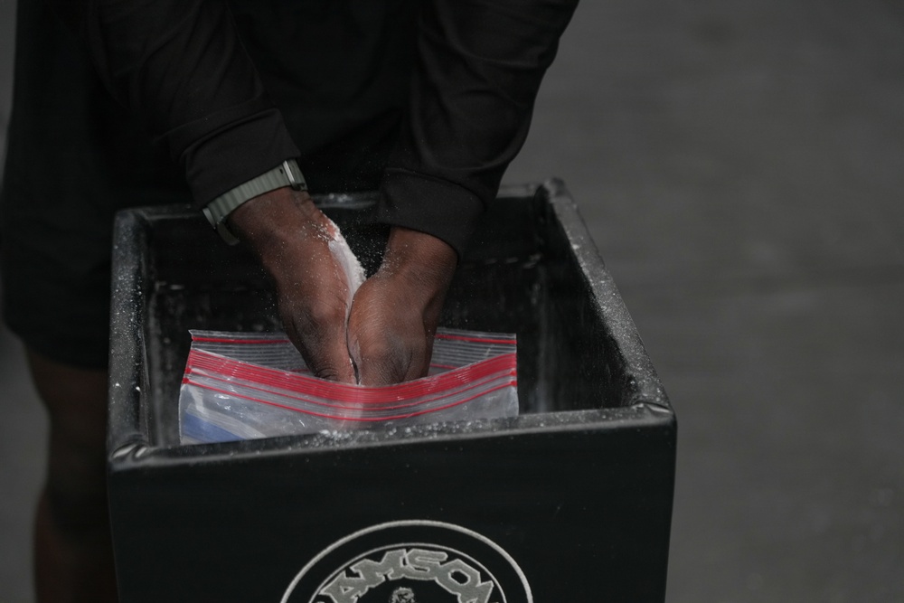1st Armored Division Soldiers participate in the Strong Man Competition