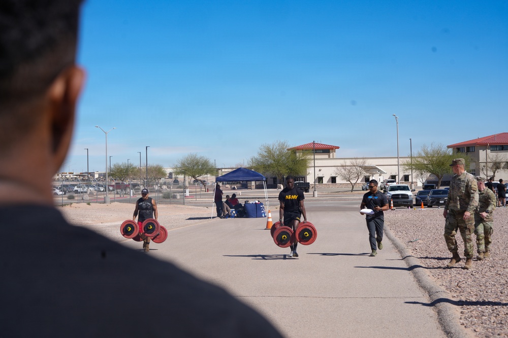 1st Armored Division Soldiers participate in the Strong Man Competition