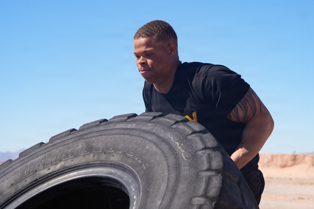 1st Armored Division Soldiers participate in the Strong Man Competition